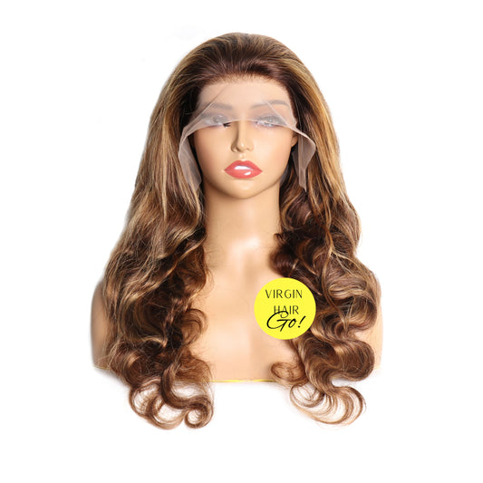 Body Wave Virgin Human Hair Highlight Wigs